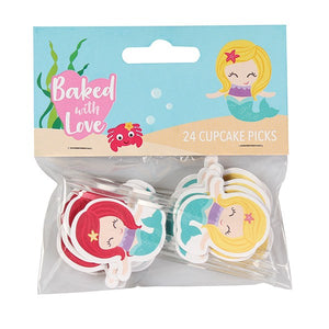 Mermaid Cupcake Picks - Baked with Love - 24 Pack
