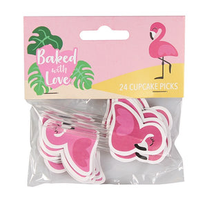Flamingo Cupcake Picks - Baked with Love - 24 Pack