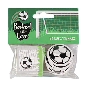 Football Cupcake Picks - Baked with Love - 24 Pack