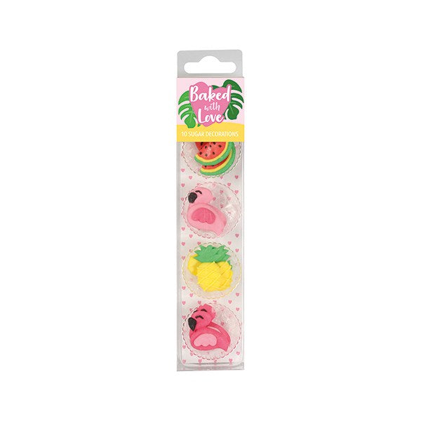 Tropical Fiesta Cupcake Decorations - Sugar - 12PK