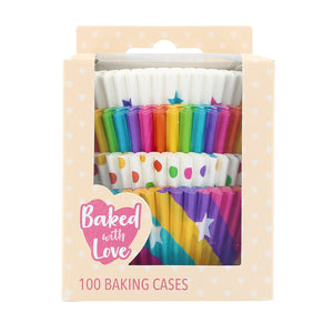 Baked With Love Rainbow Baking Cases - 100 Selection Pack