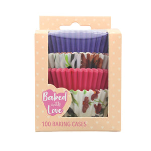 Floral Watercolour Baking Cases | Multipack | 100 Pack