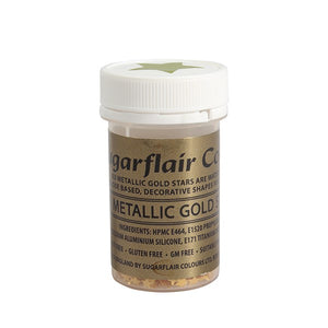 Edible Sugarflair Metallic Gold Colour Stars - 3g