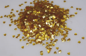 Rainbow Dust Edible Glitter Gold Hearts - 1.4g