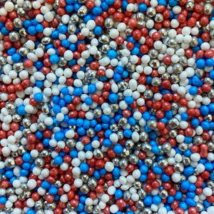 Coronation Red White Blue Mini Pearl Sprinkle Mix - 60g