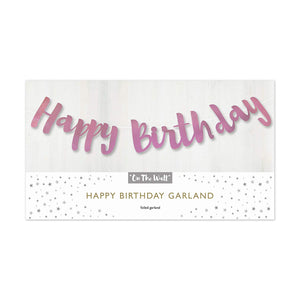 Happy Birthday Pink Stitched Garland