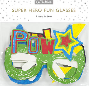 Retro Superhero Comic Book Sketch Themed Photo Prop Glasses