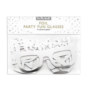 Silver Foil Party Fun Photo Prop Glasses
