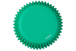 WILTON : STANDARD BAKING CASES - GEOMETRIC AND SOLID GREEN - PACK OF 75