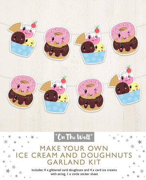 Make your Own Glitter Finished Doughnut and Ice Cream Garland