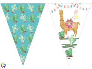 Llama Party Flag Banner - 2.3m Plastic Banner