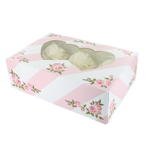 Pink Heart Window Cupcake Boxes | 3 Pack