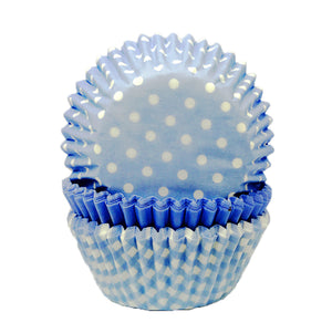 Pastel Blue Gingham and Polka Mix Cupcake Cases