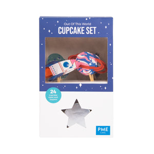 PME Out Of This World Space Theme Cupcake Set (24 CASES AND TOPPERS)