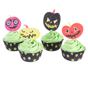 PME Spooky Halloween Pumpkins Cupcake Set (24 CASES AND TOPPERS)