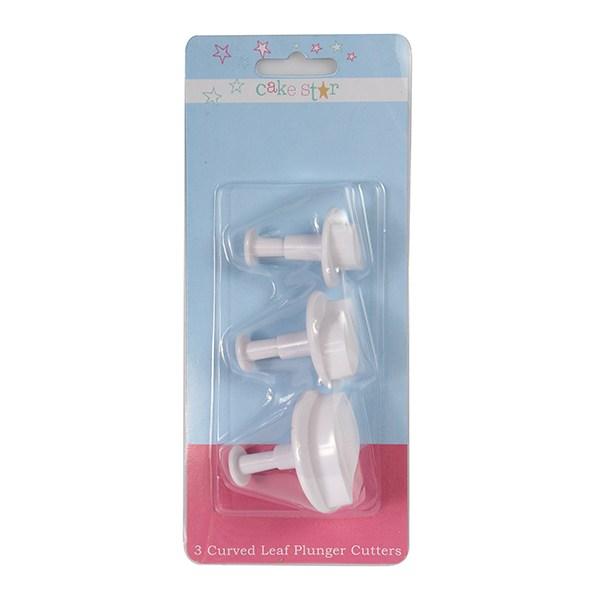 Cake Star Plunger Cutter - Curved Leaf 3 piece