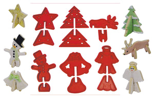 3D Christmas Characters Plastic Cookie Cutter Set