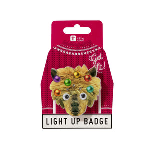 Christmas Entertainment Light Up LED Llama Badge