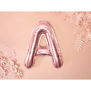 Letter A Foil Balloon : Rose Gold by Party Deco - 35cm / 14"