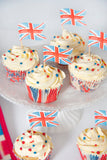 Union Jack Cupcake Toppers - 12 PK