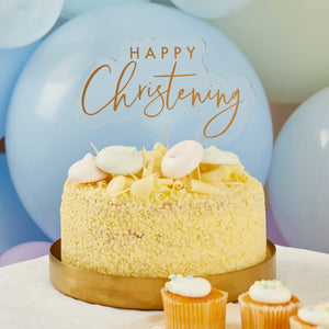 Happy Christening Acrylic Cake Topper