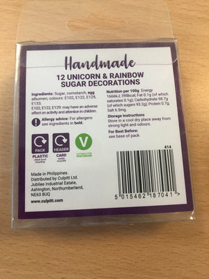 Unicorn & Rainbows Cake Toppers - 12 Pack