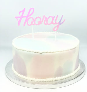 Iridescent Hooray Cake Topper