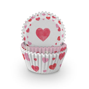 Anniversary House Pack of 75 Heart Cupcake Baking Cases | J145, Paper