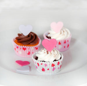 Anniversary House Pack of 75 Heart Cupcake Baking Cases | J145, Paper