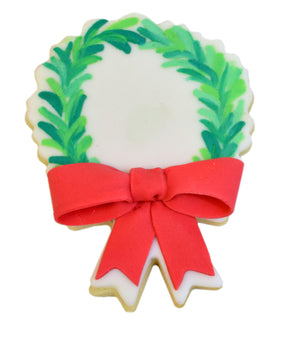 Christmas Wreath Poly-Resin Coated Cookie Cutter Green