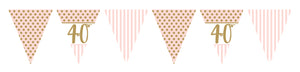 Pink Chic "40" Paper Flag Bunting