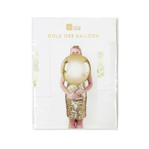 Metallic Gold Orb Balloon with String