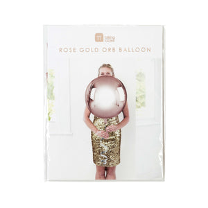 Metallic Rose Gold Orb Balloon with String
