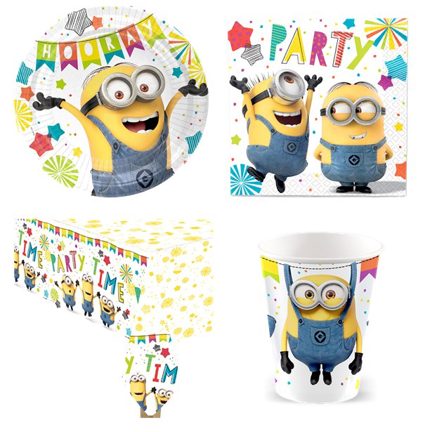 Minions Despicable Me Kids Party Supplies Tableware Pack - 8 Guests