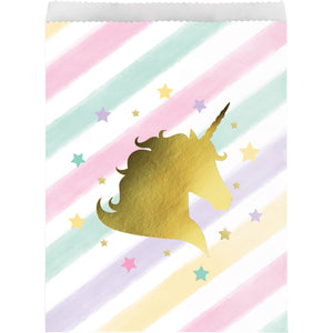 Unicorn Sparkle Large Paper Treat Bags Foil Stamp