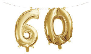 Number "60" Balloon Banner with Ribbon