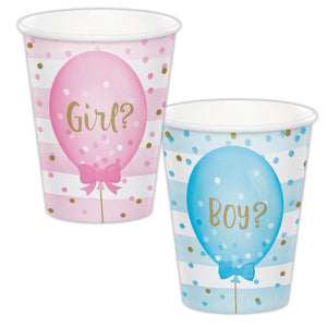 Gender Reveal Balloons Paper Cups