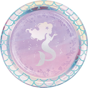 Mermaid Shine Lunch Plates Iridescent Foil