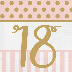 Pink Chic "18th" Paper Lunch Napkins