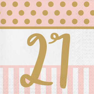 Pink Chic "21st" Paper Lunch Napkins