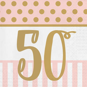 Pink Chic "50th" Paper Lunch Napkins