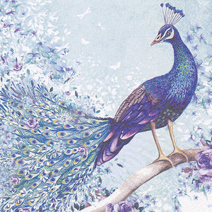 Tiflair Peacock Sitting On Branch Lunch Napkins 3 ply