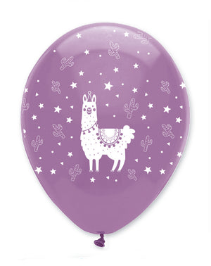 Llama Party Latex Balloons All Round Print