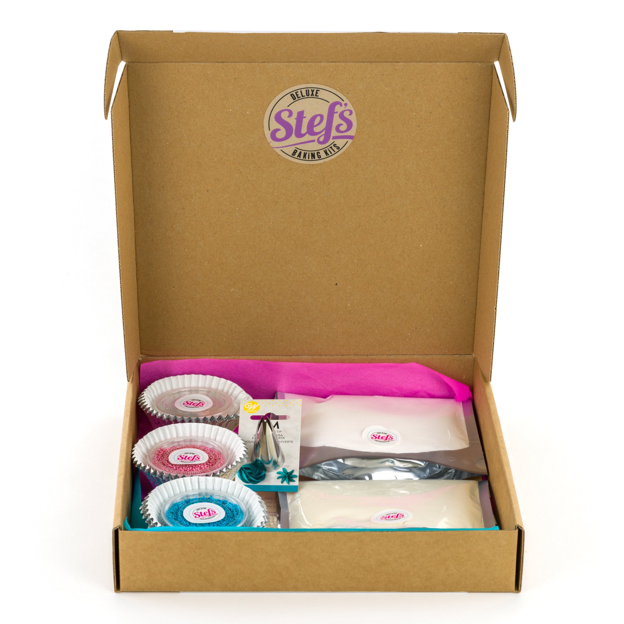 Boy or Girl? Baby Shower Gender Reveal Cupcake Baking Kit - Stef Chef Deluxe Baking Kit