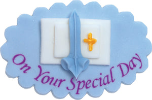 On Your Special Day Sugarcraft Plaque Blue