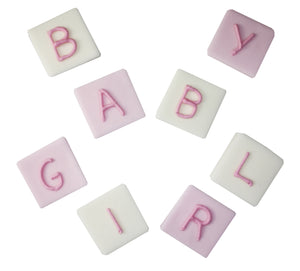 Baby Girl Blocks Sugarcraft Toppers
