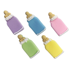 Pastel Mix Baby's Bottles Sugarcraft Toppers