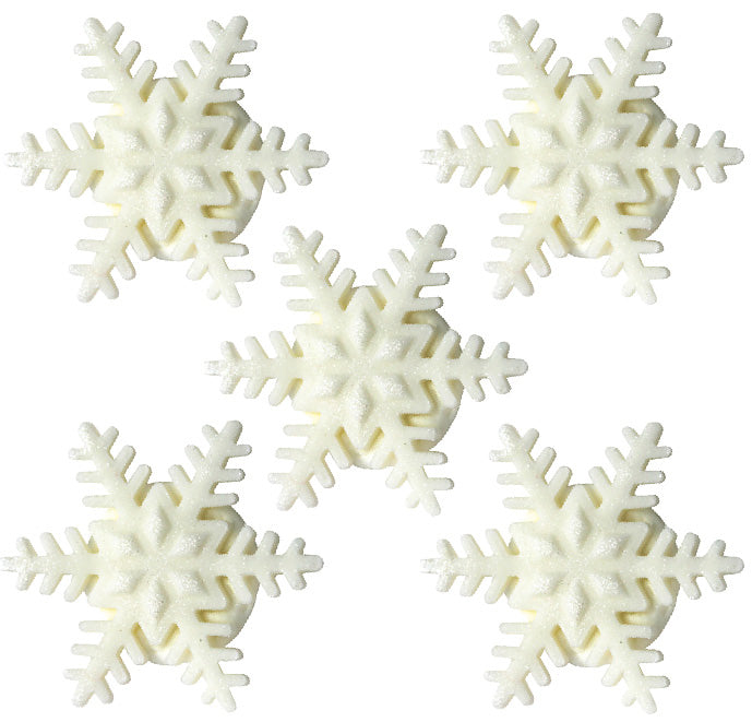 Shimmering Snowflake Toppers - 5 Pack