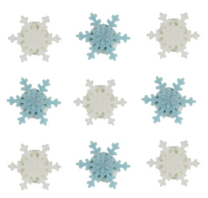 Shimmering Mini Snowflake Toppers - 9 Pack