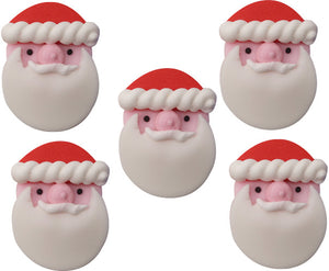 Father Christmas Santa Face Toppers - 5 Pack